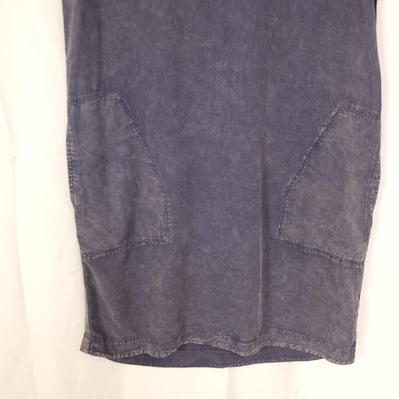 Splendid Collection Blue Shift Dress Sz M Pockets V Neck Distressed Summer $149 - Picture 3 of 8